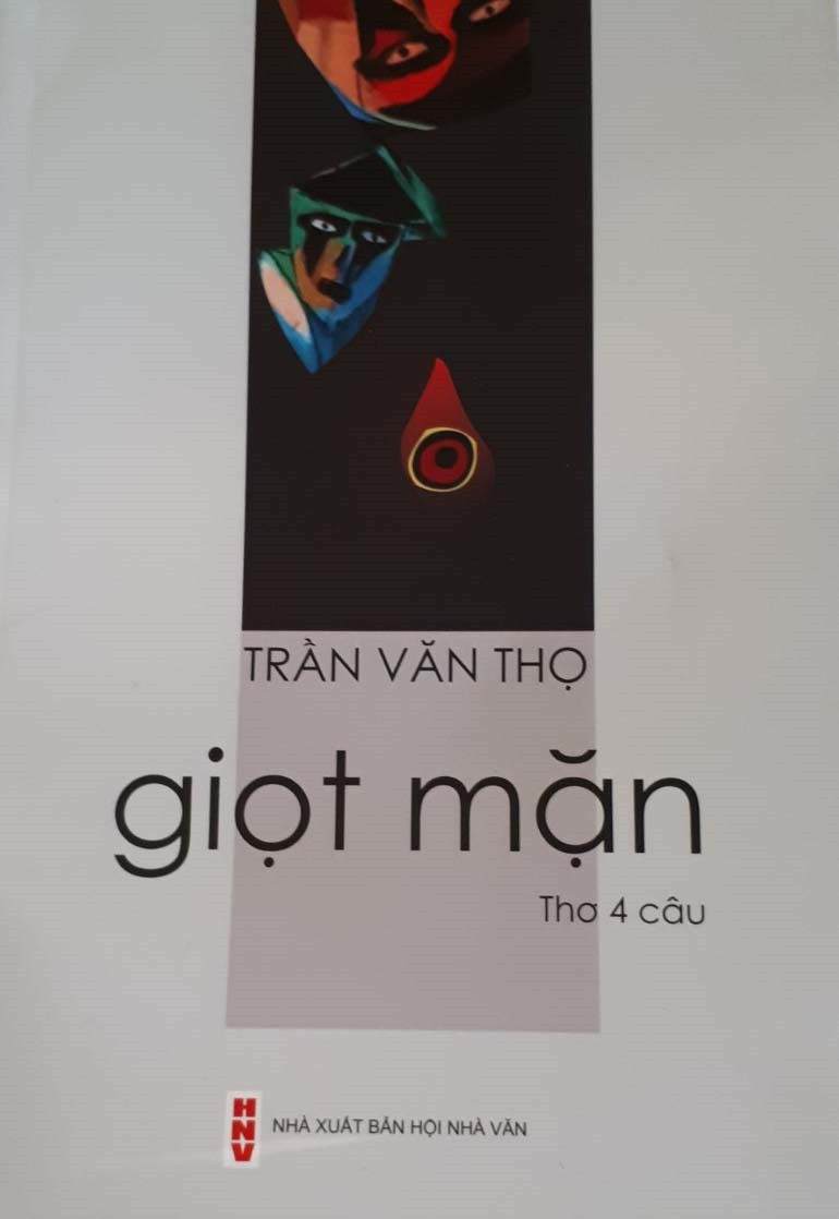 Bìa tập thơ “Giọt mặn” của Trần Văn Thọ.