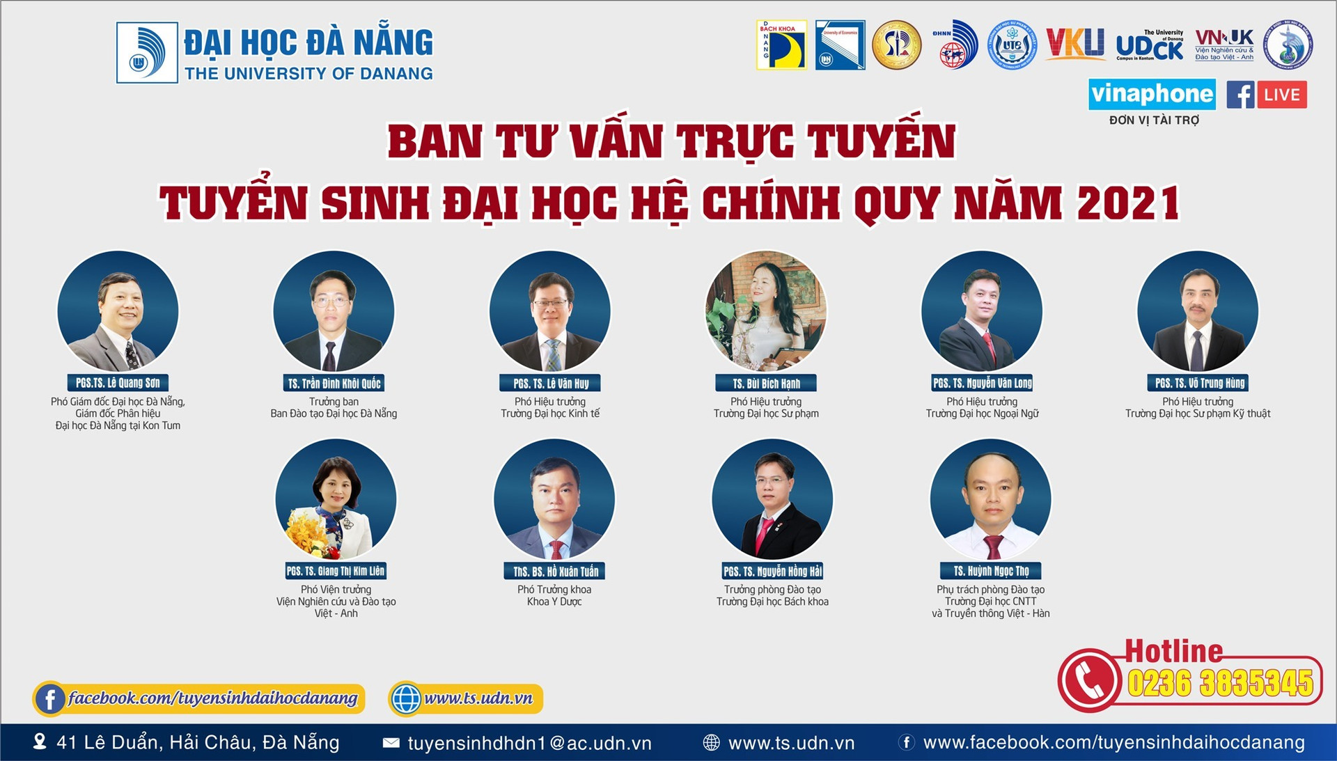 Ban tư vấn trực tuyến tuyển sinh Đại học Đà Nẵng năm 2021. Ảnh NĐ