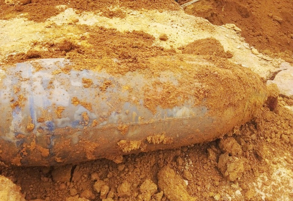 Quả bom nặng 400 ký được tìm thấy trong quá trình thi công công trình thủy điện