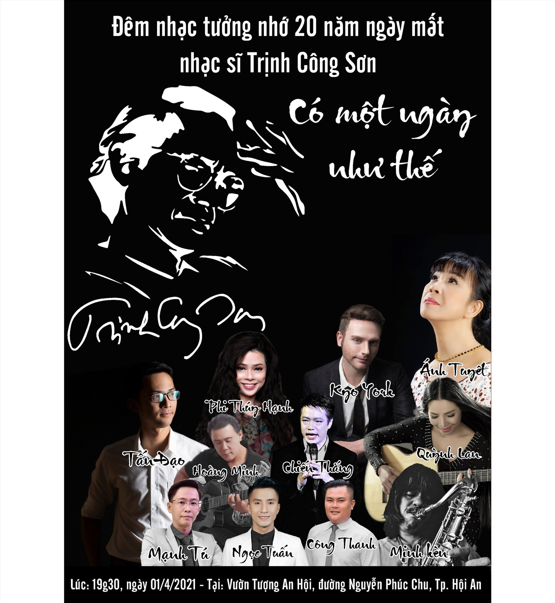 Đêm nhạc tưởng nhớ nhạc sỹ Trinh Công Sơn sẽ diễn ra ngày 1.4 tại TP.Hội An