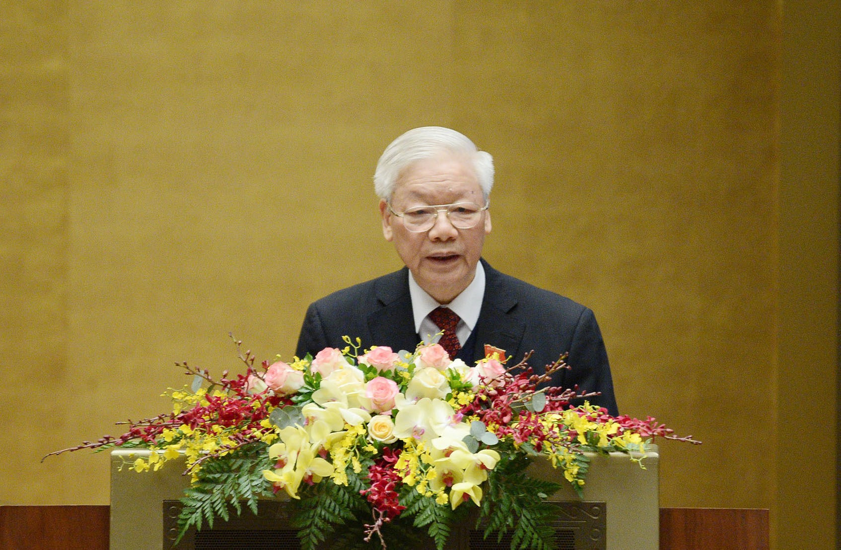 Chủ tịch nước Nguyễn Phú Trọng báo cáo trước Quốc hội