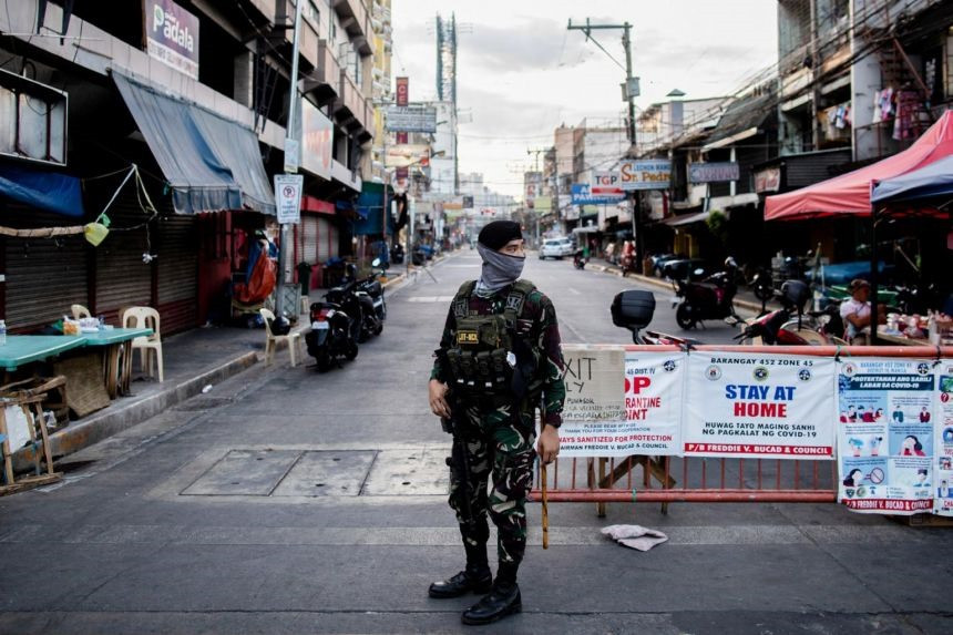 Thủ đô Manila, Philippines với lệnh phong tỏa do Covid-19. Ảnh: Reuters