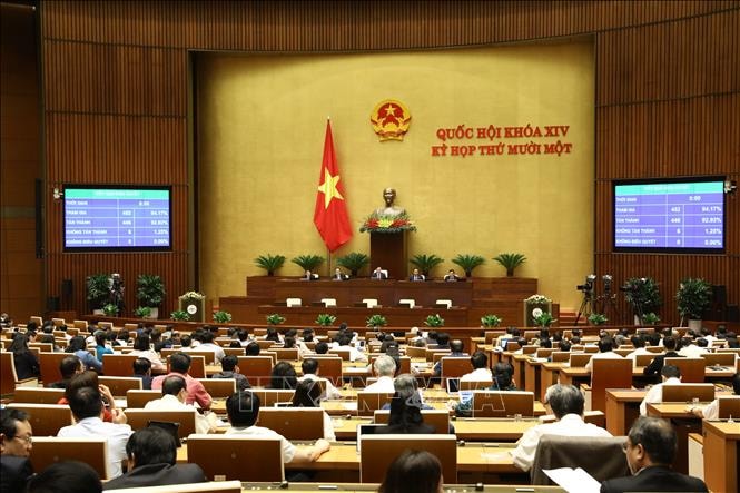 Kết quả biểu quyết thông qua Nghị quyết về việc miễn nhiệm Thủ tướng Chính phủ. Ảnh: Văn Điệp/TTXVN