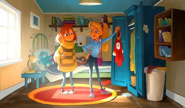 Minna (trái) gặp nhiều phiền toái với cô chị kế Jenny.
