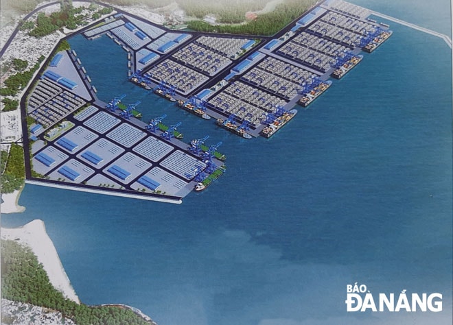 Phối cảnh dự án Bến cảng Liên Chiểu của đơn vị tư vấn JICA. Ảnh: THÀNH LÂN