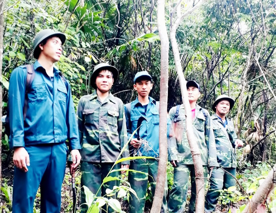 Lực lượng chức năng thường xuyên tuần tra, bảo vệ rừng ở khu vực xung quanh di sản Mỹ Sơn. Ảnh: T.P