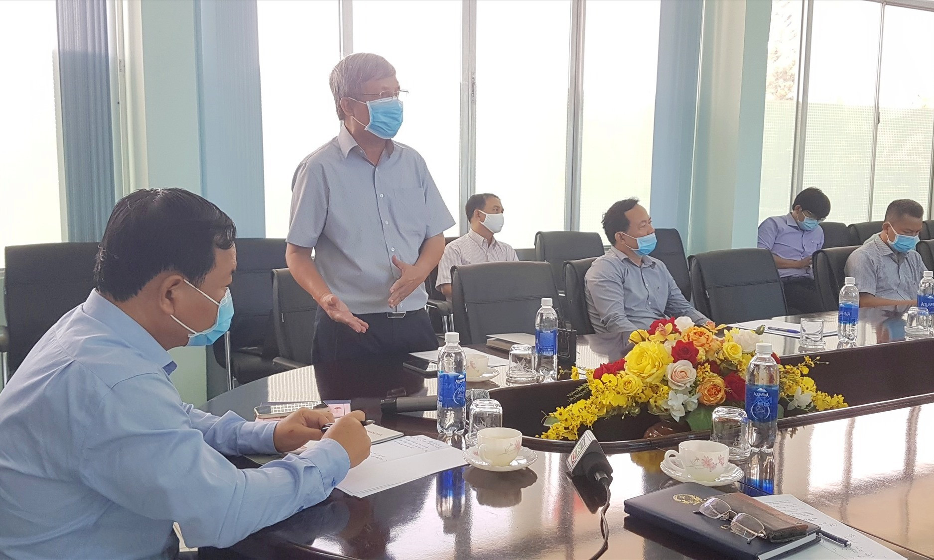 Đại diện chủ đầu tư KCN Điện Nam - Điện Ngọc cho biết đang gấp rút xử lý tình huống F0 đến KCN làm xuất hiện nhiều ca F1, F2. Ảnh: D.L