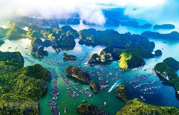A bird's eye view of Cat Ba islands (Photo: VNA)