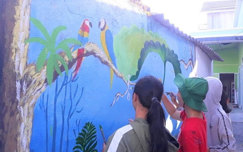 Công trình thanh niên “Bích họa làng quê” của tuổi trẻ Tam Kỳ. Ảnh: CTV