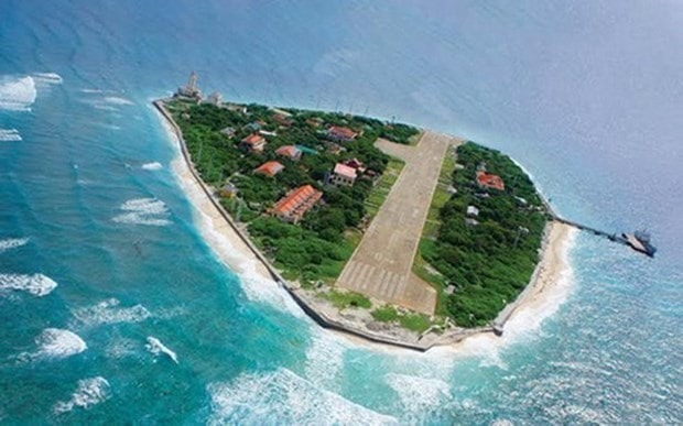 An aerial view of Truong Sa Lon Island (Photo: VNA)