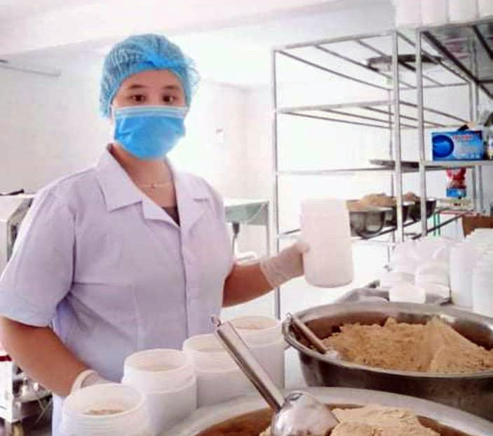 Cơ sở sản xuất sản phẩm bột ngũ cốc Hồng An. Ảnh: H.L