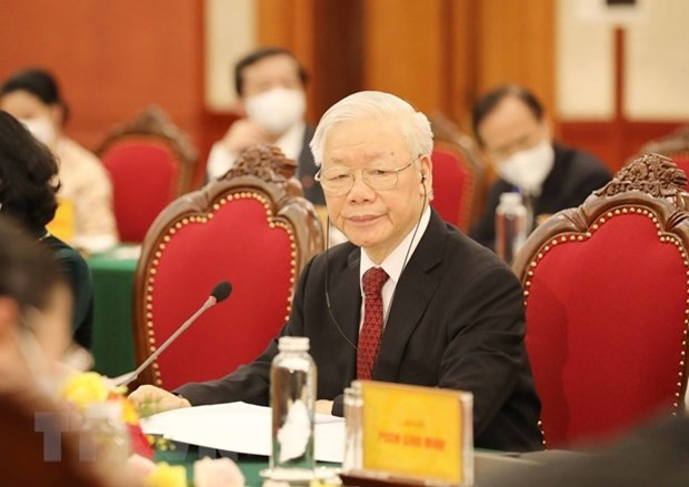 Party General Secretary Nguyen Phu Trong at the talks (Photo: VNA)