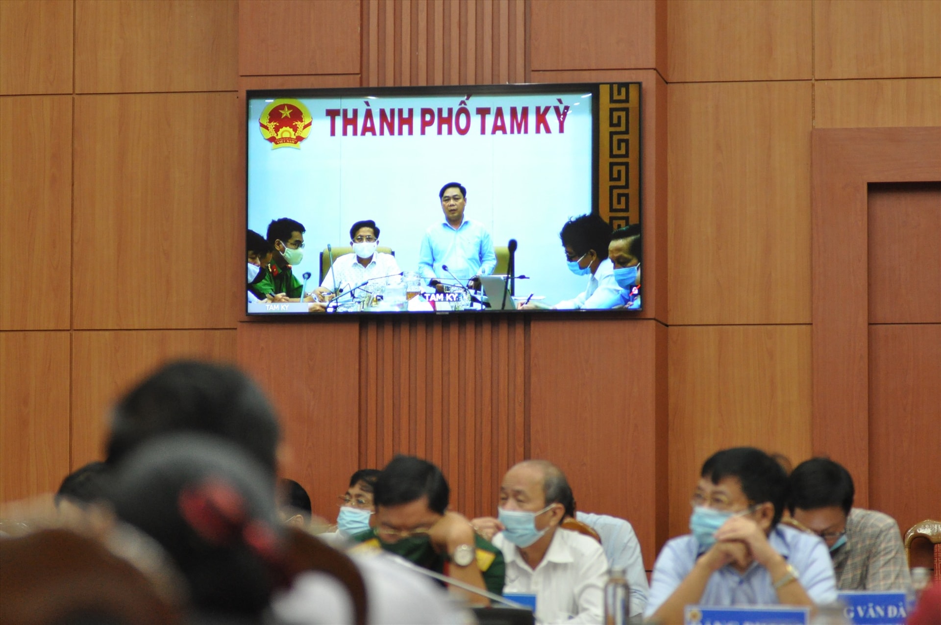 Lãnh đạo Tam Kỳ phát biểu tại hội nghị. Ảnh: X.P