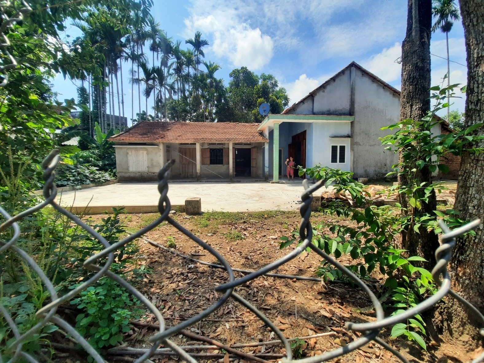 Hàng xóm làm hàng rào khiến căn nhà bà Nguyễn Thị Thới bị phong tỏa không còn đường đi lại. Ảnh: Đ.L
