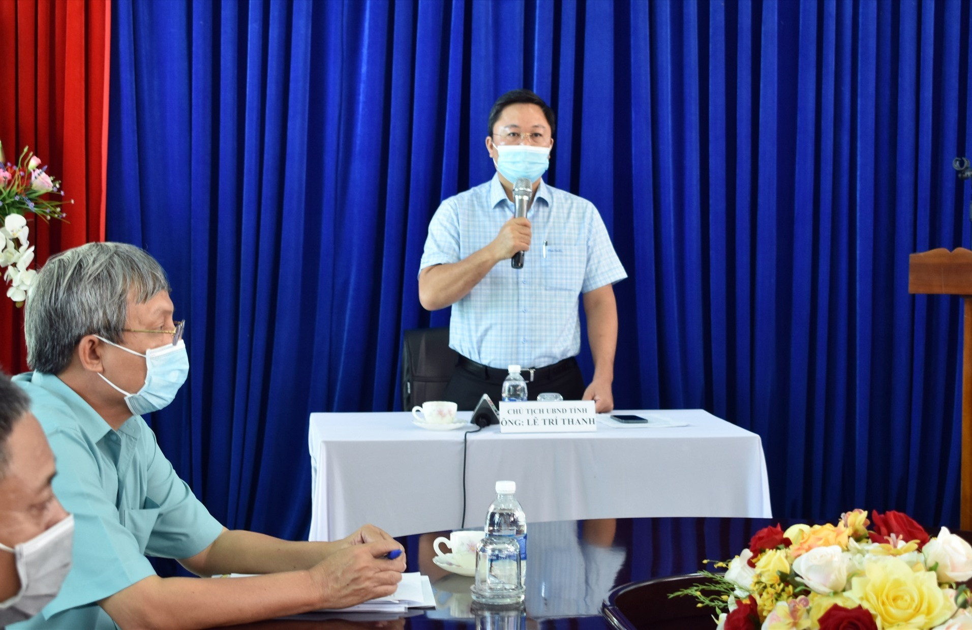 chủ tịch UBND tỉnh Lê Trí Thanh phát biểu tại buổi làm việc