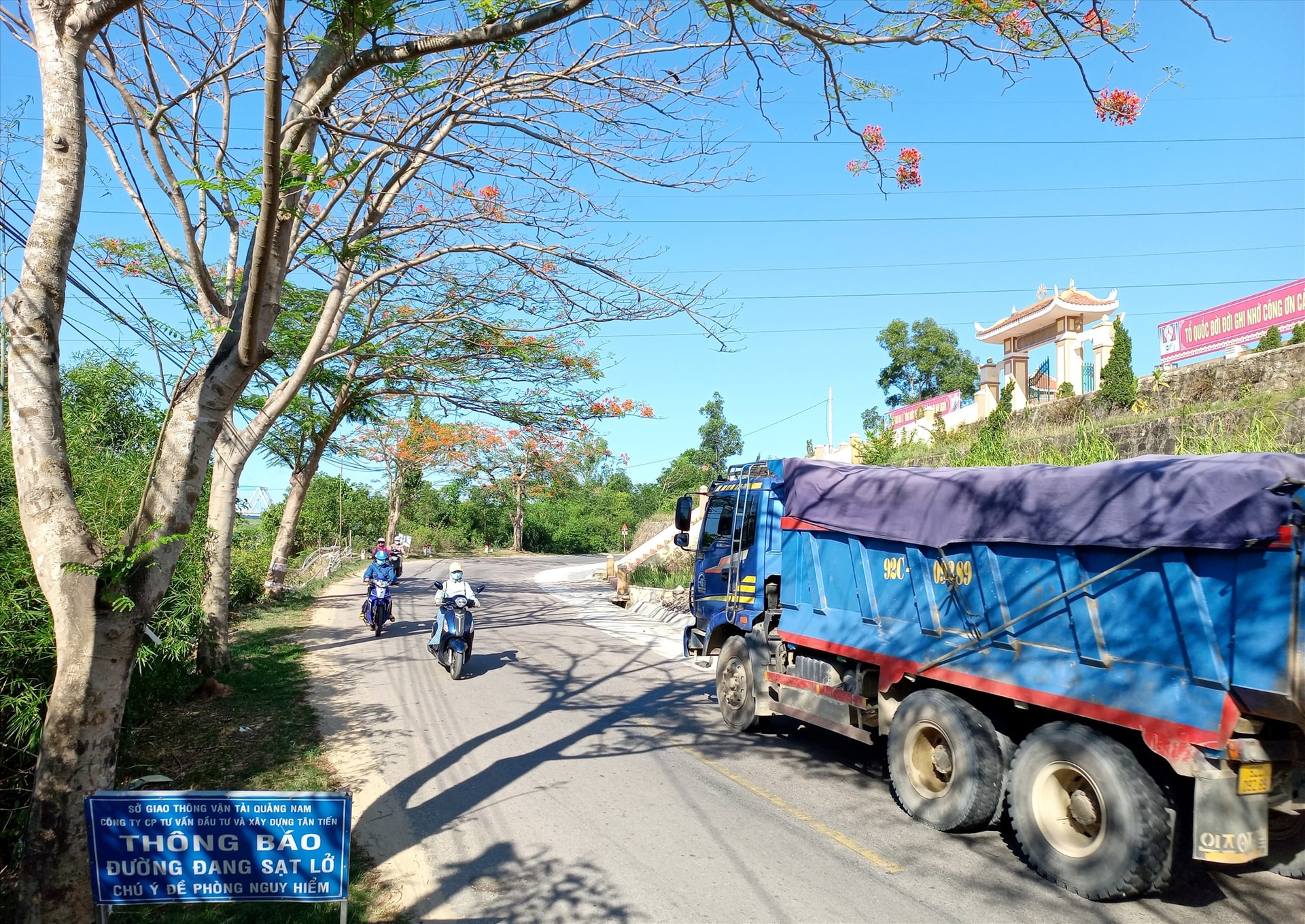 Vị trí đoạn tuyến QL14H từng xảy ra 2 vụ TNGT đầu tháng 7 làm chết 2 người. Ảnh: C.T