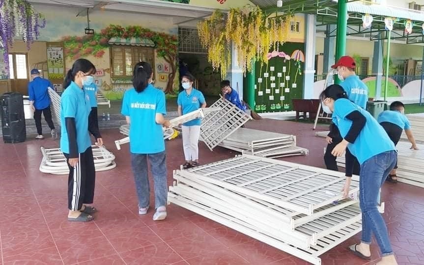 Hiện tại huyện Quế Sơn đã kích hoạt 5 khu cách ly tập trung đón bà con từ TP. Hồ Chí Minh trở về trong tuần này. Ảnh; QSQM