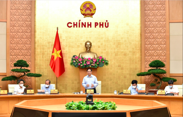 Thủ tướng Phạm Minh Chính phát biểu tại phiên họp Chính phủ - Ảnh: VGP