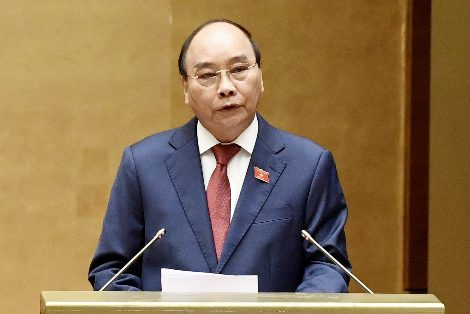 Chủ tịch nước Nguyễn Xuân Phúc đã có bài phát biểu trước Quốc hội.
