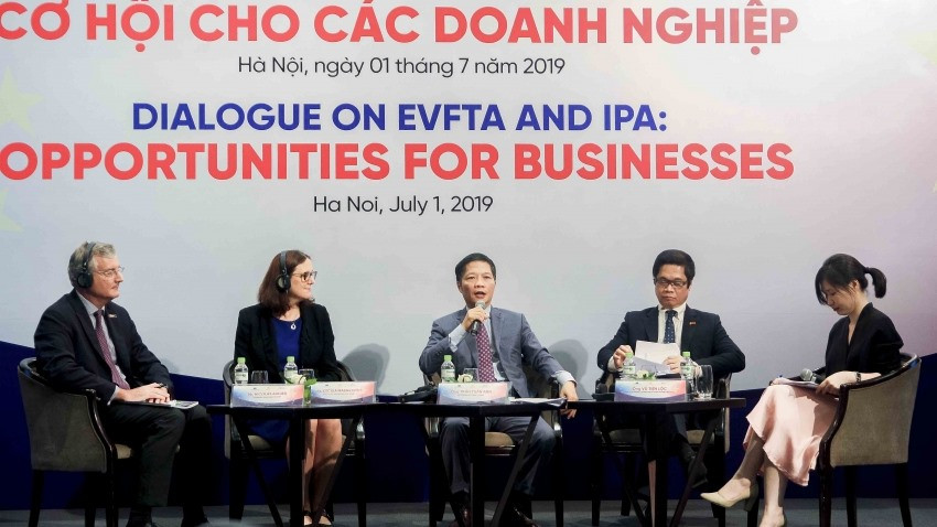 The dialogue on the Challenges from EVFTA to Vietnamese SMEs. Photo: vir.com.vn