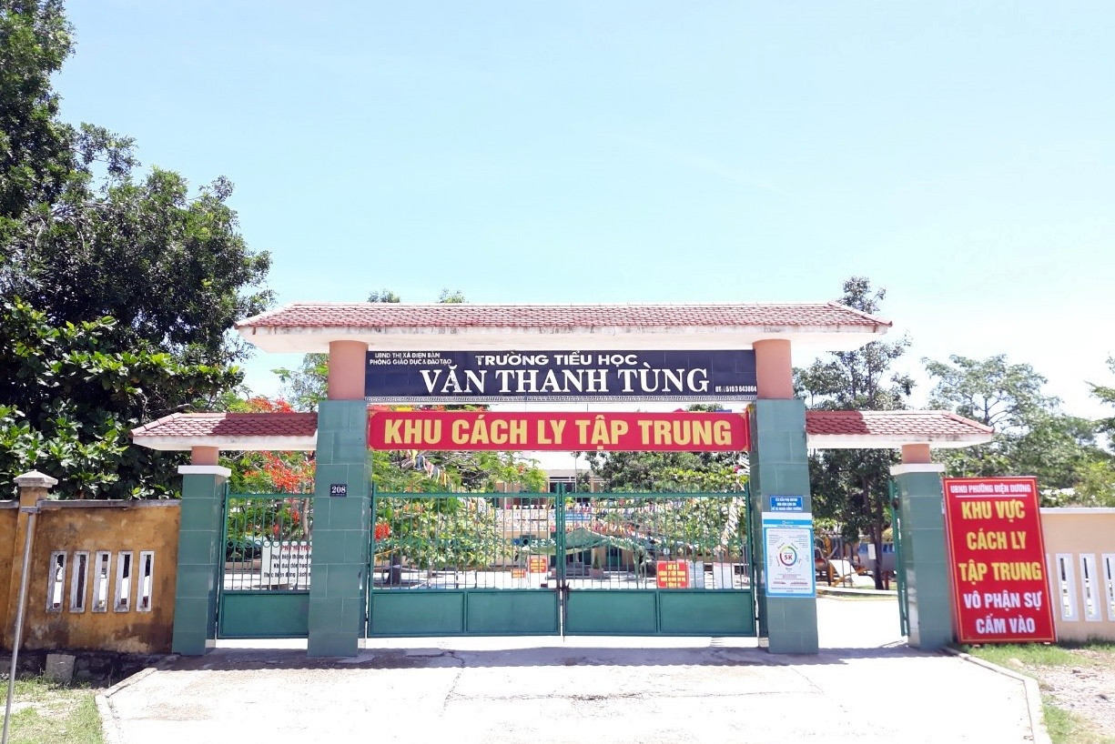 Trường TH Văn Thanh Tùng được Đồn Biên phòng Cửa Đại hỗ trợ lập thành khu cách ly tập trung