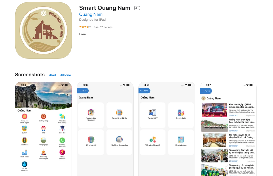 Ứng dụng Smart Quang Nam trên App Store.