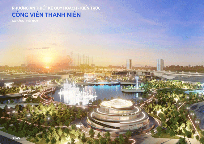 Đồ án đạt giải Nhất tại cuộc thi thiết kế quy hoạch, kiến trúc Công viên Thanh Niên. Ảnh: TRIỆU TÙNG
