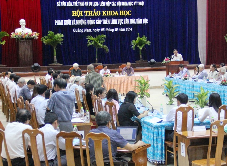 Hội thảo khoa học về Phan Khôi tổ chức tại Quảng Nam năm 2014, bàn về những đóng góp của ông trên lĩnh vực văn hóa dân tộc.