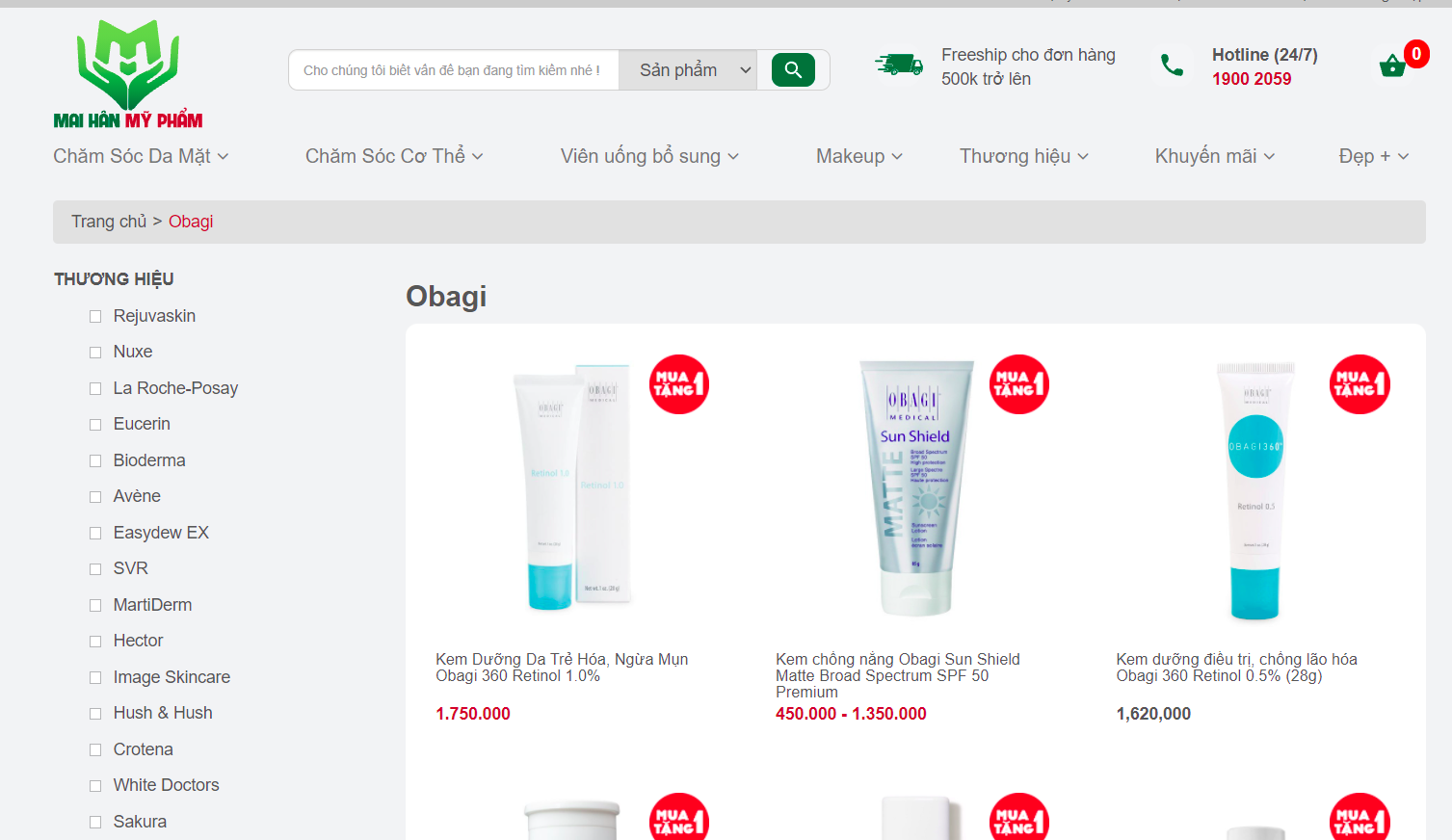 Mỹ phẩm Mai Hân là một trong những đơn vị phân phối mỹ phẩm Obagi chính hãng hàng đầu hiện nay tại Việt Nam