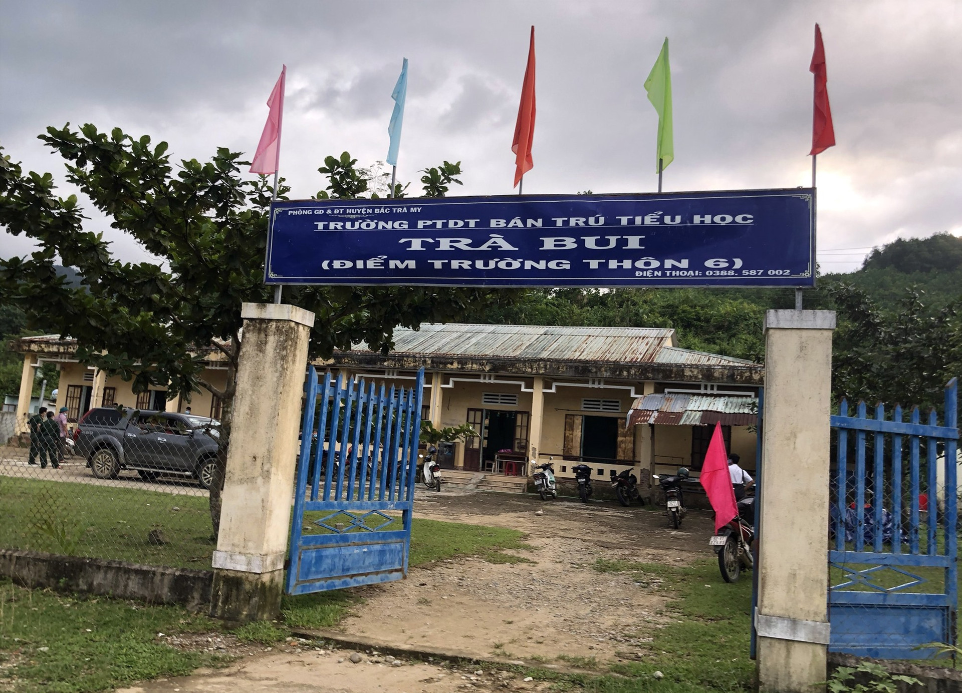 Điểm trường học thôn 6, xã Trà Bui được chọn làm khu cách ly tập trung cho số F1 là người dân địa phương.