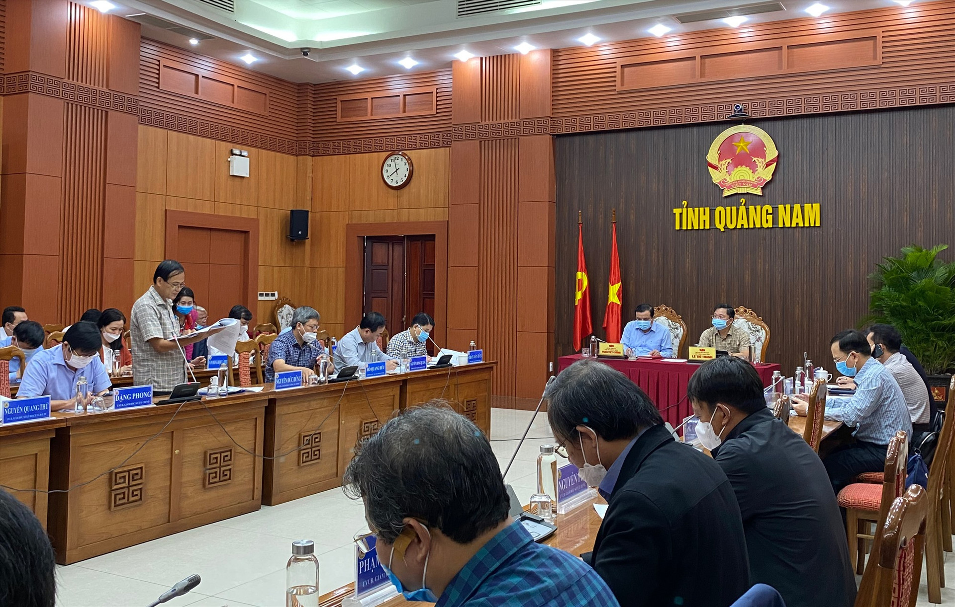 Bí thư Tỉnh ủy Phan Việt Cường và Chủ tịch UBND tỉnh Lê Trí Thanh chủ trì phiên họp.