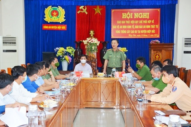 Lãnh đạo Công an tỉnh Quảng Nam phát biểu chỉ đạo tại giao ban.