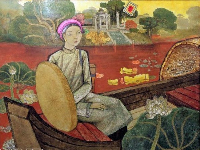 'Bà chúa thơ Nôm' trong tranh vẽ xưa. Ảnh: TL