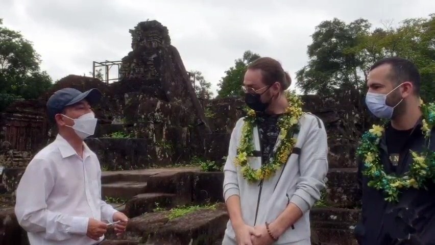 Foreign visitors in My Son Sanctuary after two years