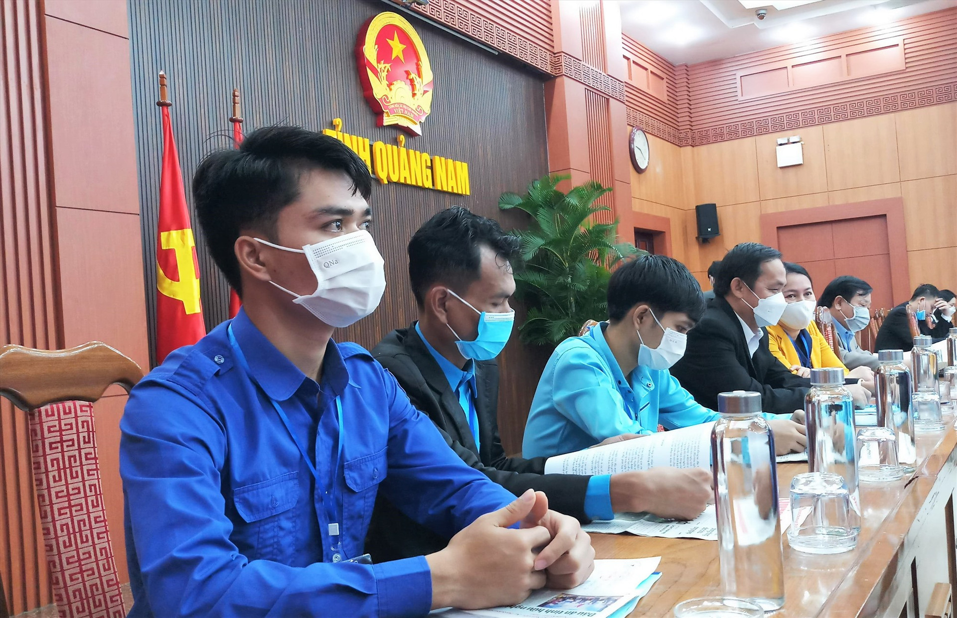 Đại diện sinh viên Lào đang theo học tại Quảng Nam tham dự đại hội. Ảnh: A.N