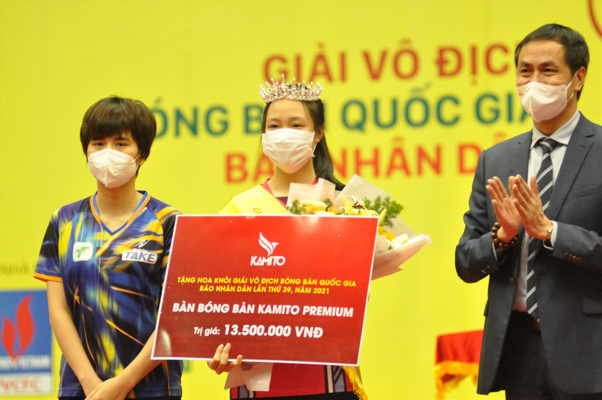 Danh hiệu Hoa khôi bóng bàn Việt Nam được trao cho tay vợt 17 tuổi Nguyễn Thị Mai Phương (Long Hải Hải Dương). Ảnh: T.V