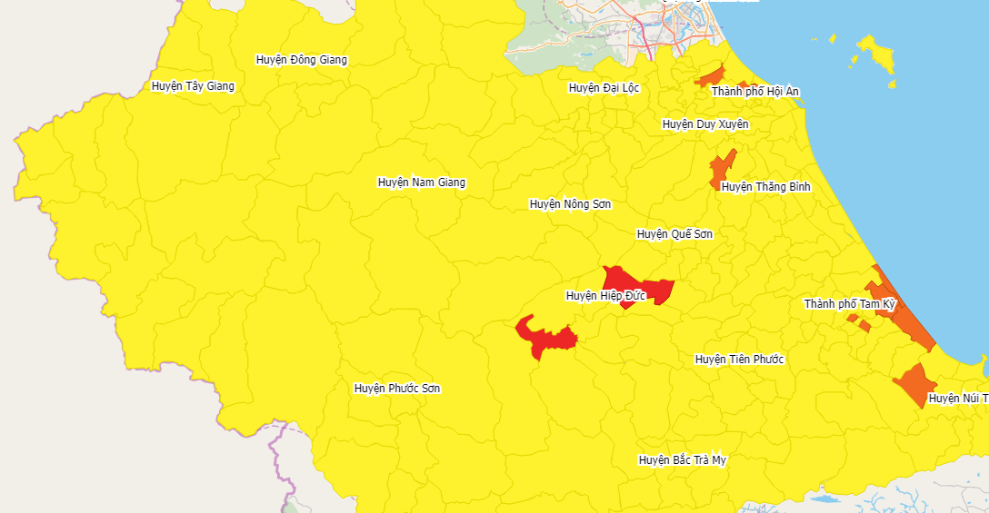 Bản đồ đánh giá cấp độ dịch tại các địa phương. Xem tại: https://capdodich.yte.gov.vn/map