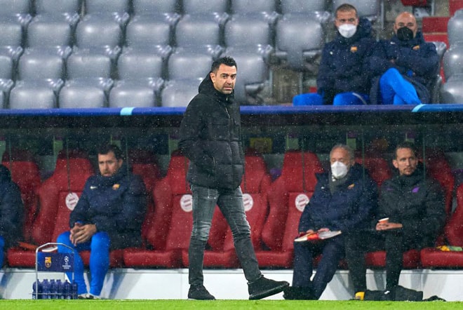 Xavi không thể đưa Barca đi tiếp ở Champions League. Ảnh: UEFA