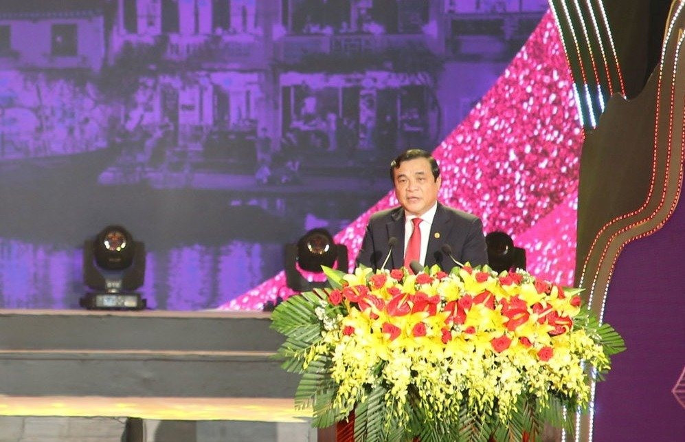 Bí thư Tỉnh ủy Phan Việt Cường phát biểu tại lễ kỷ niệm. Ảnh: P.V