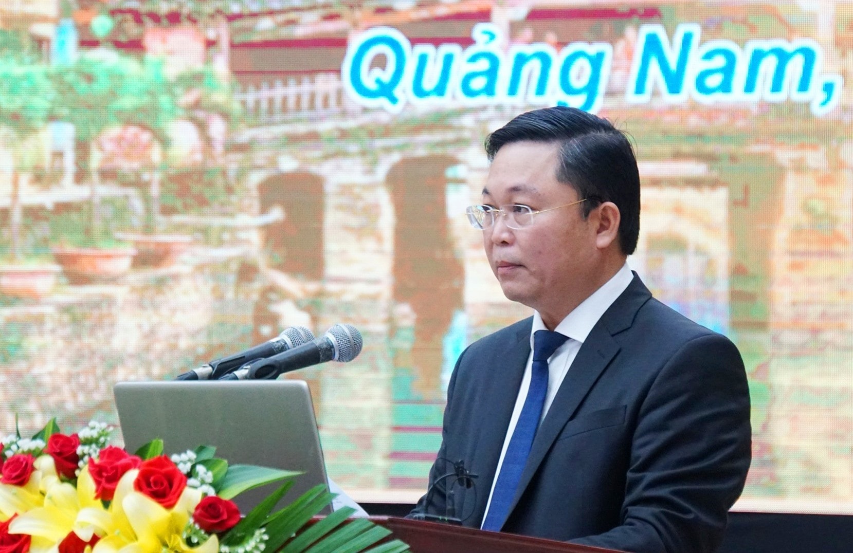 Chairman Thanh gives his speech at the event