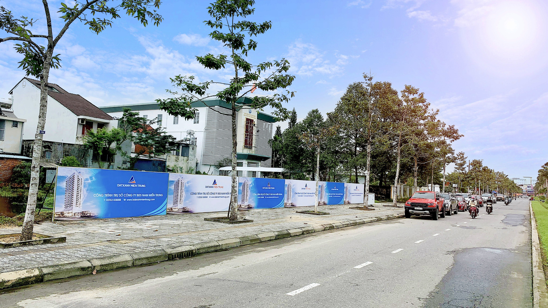 Vị trí xây dựng tòa nhà trụ sở của Công ty Nam Miền Trung trên mặt tiền đường Hùng Vương – TP Tam Kỳ