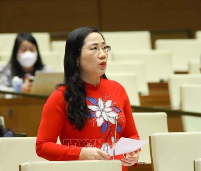 Đại biểu Quốc hội tỉnh Bắc Kạn Nguyễn Thị Thủy phát biểu. Ảnh: Văn Điệp/TTXVN
