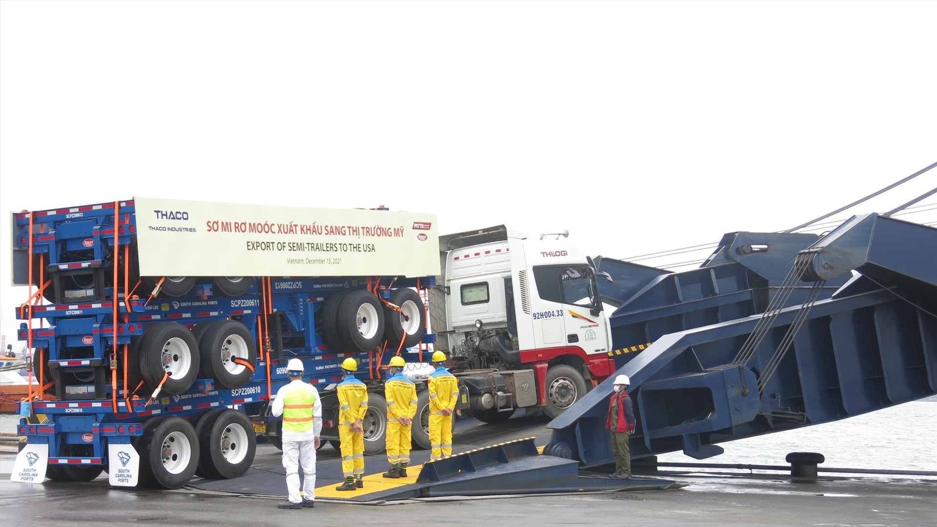 Thaco’s semi-trailers on the journey to the USA