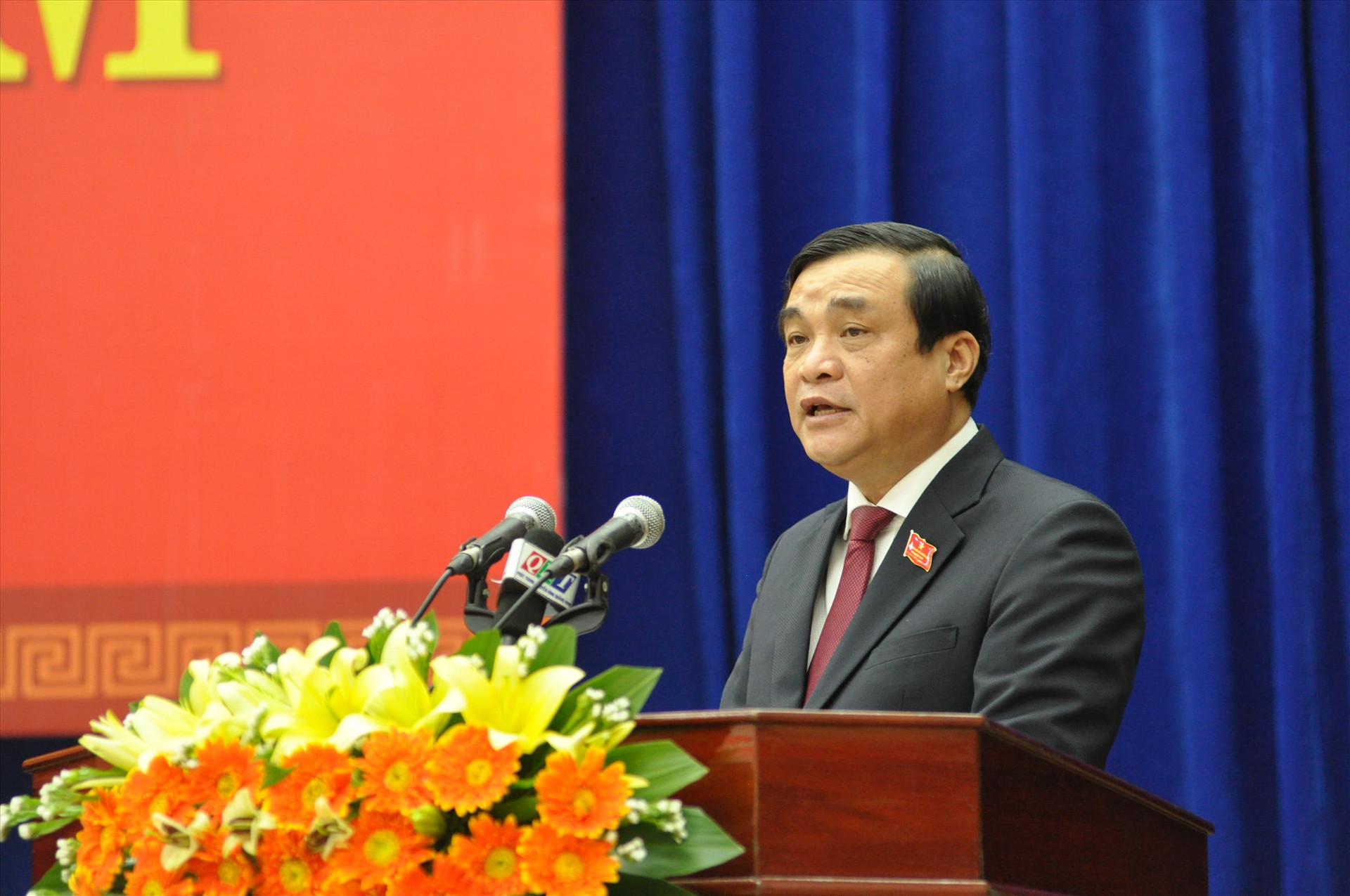 Chủ tịch HĐND tỉnh Phan Việt Cường phát biểu bế mạc kỳ họp. Ảnh: X.P