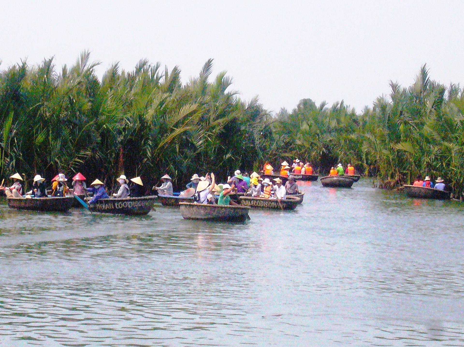 Du lịch cộng đồng ở thôn Vạn Lăng, xã Cẩm Thanh phát triển nhanh nhờ dịch vụ du lịch thuyền thúng. Ảnh: Đ.H