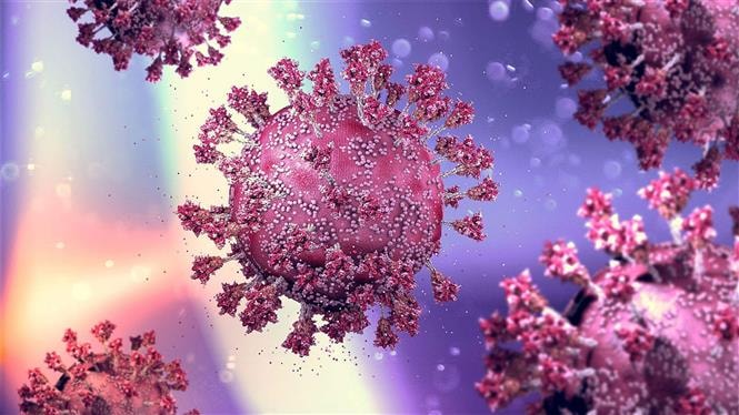 Hình ảnh mô phỏng virus SARS-CoV-2 gây bệnh Covid-19. Ảnh: MedPage Today/TTXVN