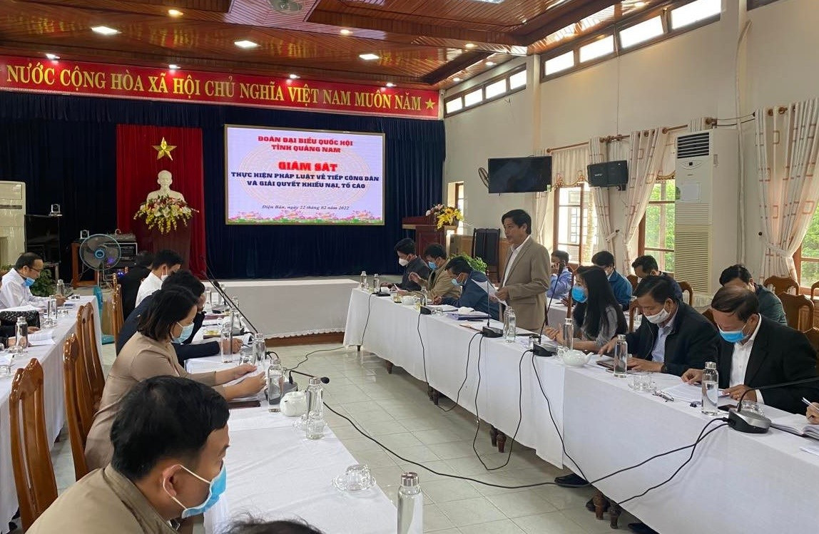 Đoàn đại biểu QH HĐND tỉnh làm việc với thị xã Điện Bàn - Ảnh K.L