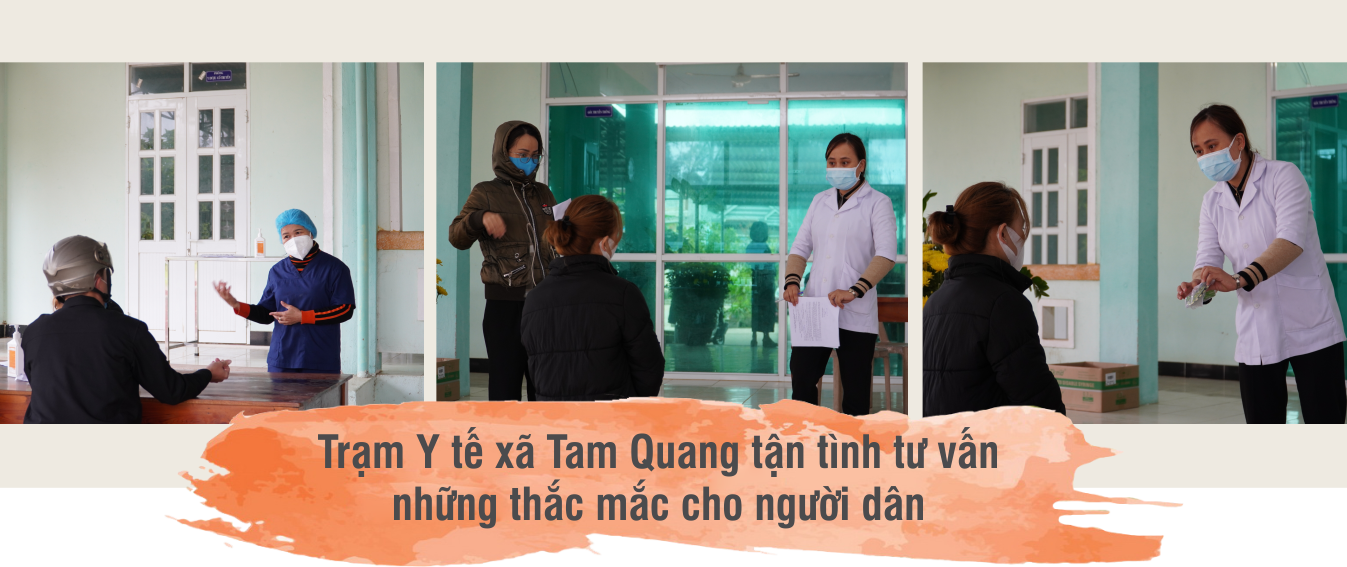 Trạm y tế xã Tam Quang tận tình tư vấn những thắc mắc cho người dân. Ảnh: Q.H