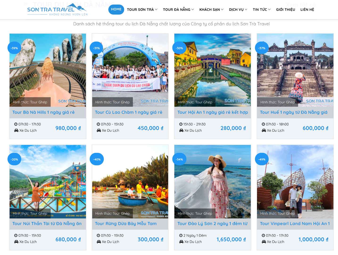 Danh sách các tour du lịch được tổ chức bởi Sơn Trà Travel