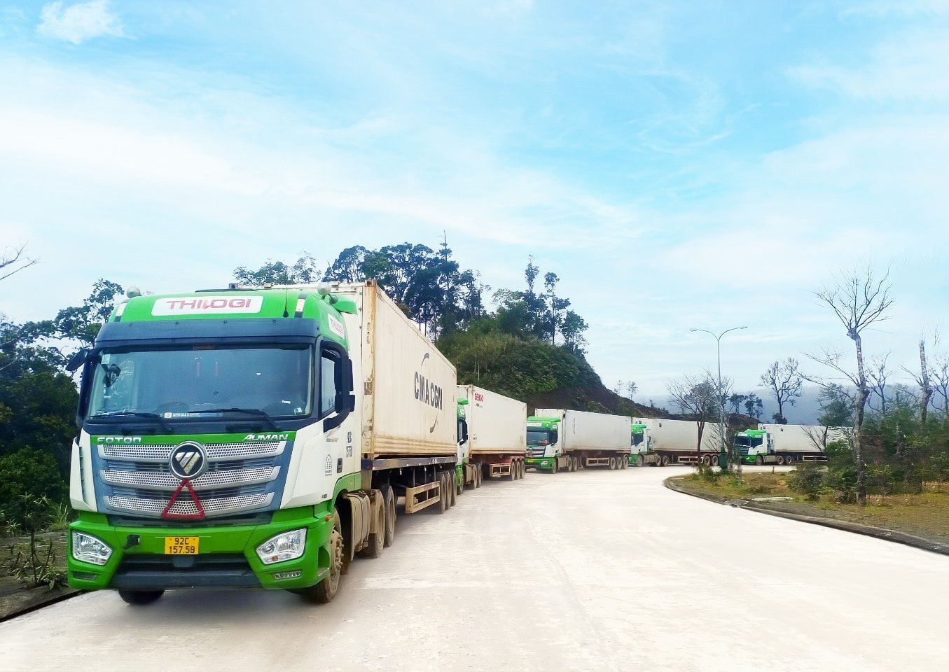 THILOGI trucks at Nam Giang- Dak Taook International Border Gate